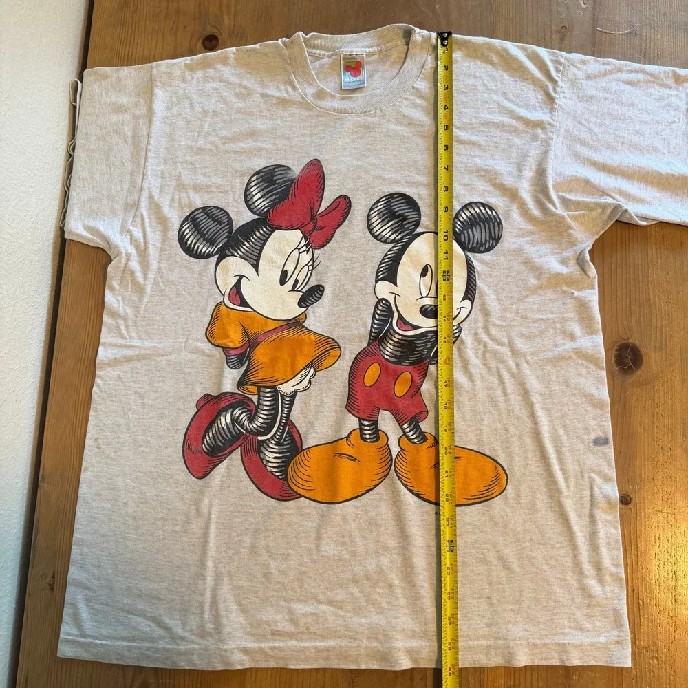 Vintage Mickey Unlimited Jerry Leigh Mickey Minnie Mouse Shirt Grey XL OSFA 90s